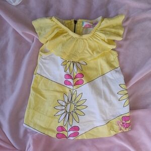 Roxy Yellow and White Floral Kids Blouse